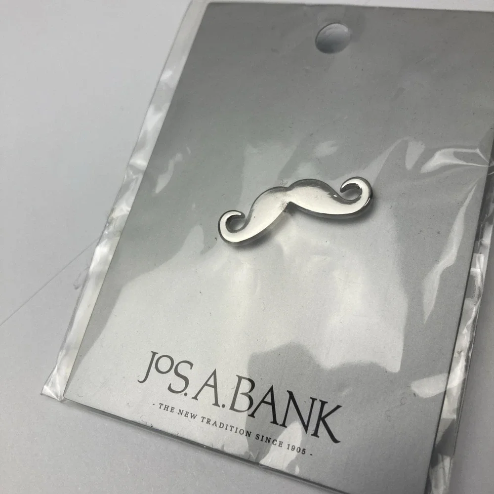 Jos A Bank Mustache Advertising Lapel‎ Tie Pin On Original Cards